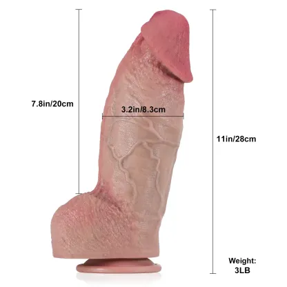 Gros Réaliste Silicone Ventous Gode 28cm