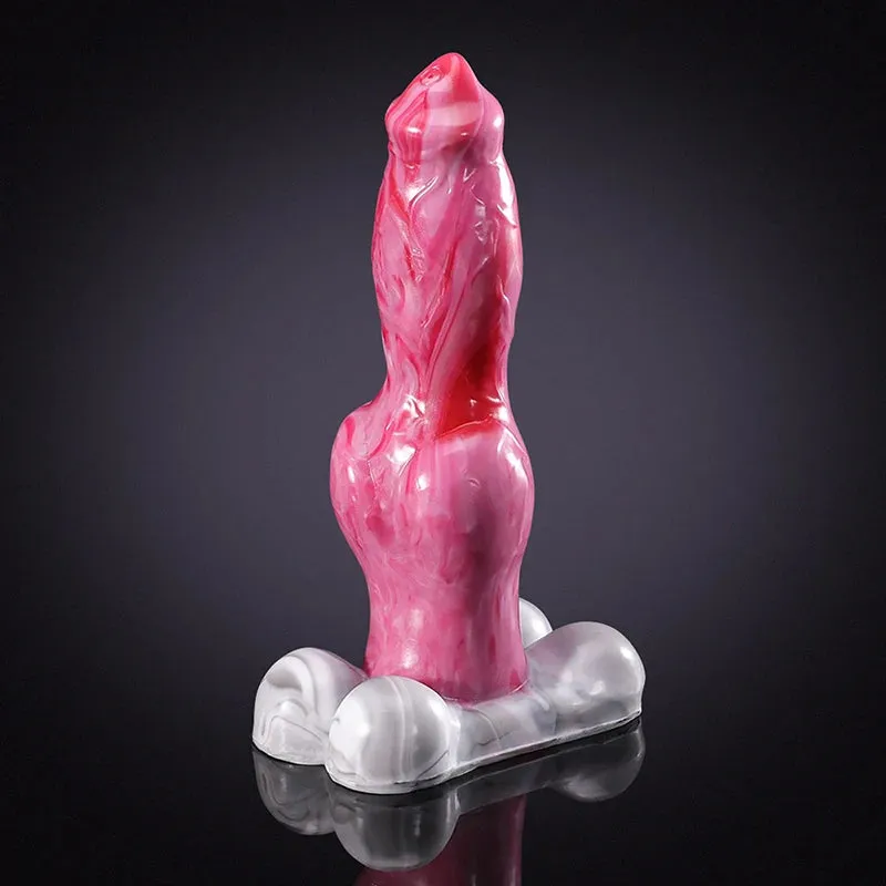 9,05 Pouces Gode Chien en Silicone avec Gros Nœud