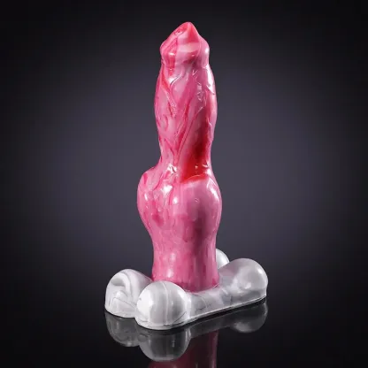 9,05 Pouces Gode Chien en Silicone avec Gros Nœud
