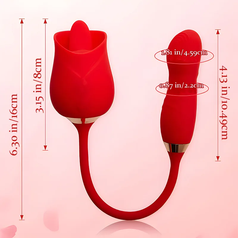 Léchage de Clitoris Multifonctionnel Rose Vibrator Avec Stimulateur Vibrant