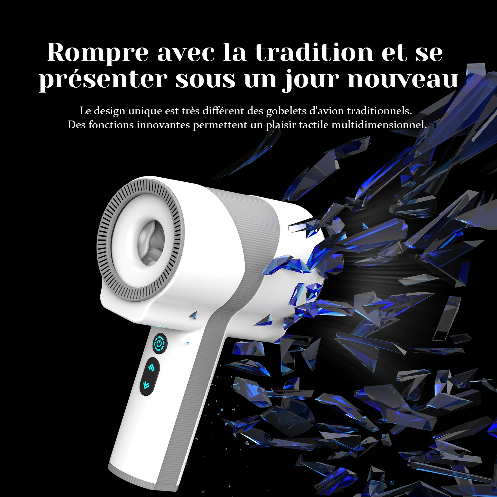 Masturbateur Rotatif, Va-et-Vient et Vibrant avec Manchons Séparés Doubles