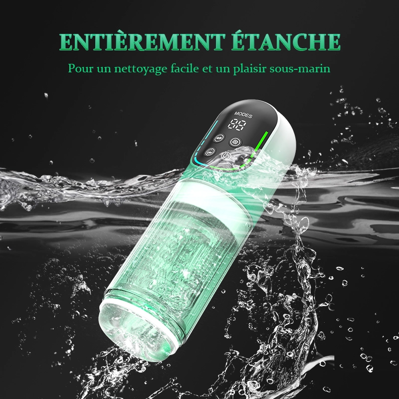 Masturbateur Étanche Sucant, Rotatif, Va-et-Vient et Vibrant