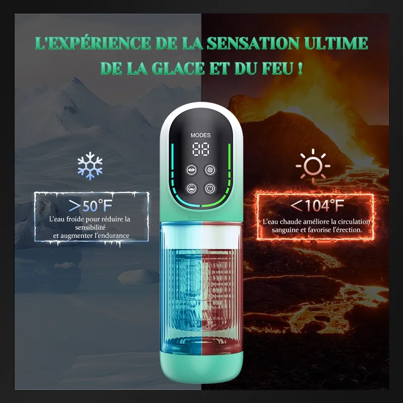 Masturbateur Étanche Sucant, Rotatif, Va-et-Vient et Vibrant