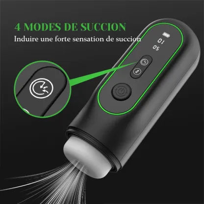 Masturbateur Succion, Va-et-Vient, Vibration, Chauffage et Voix