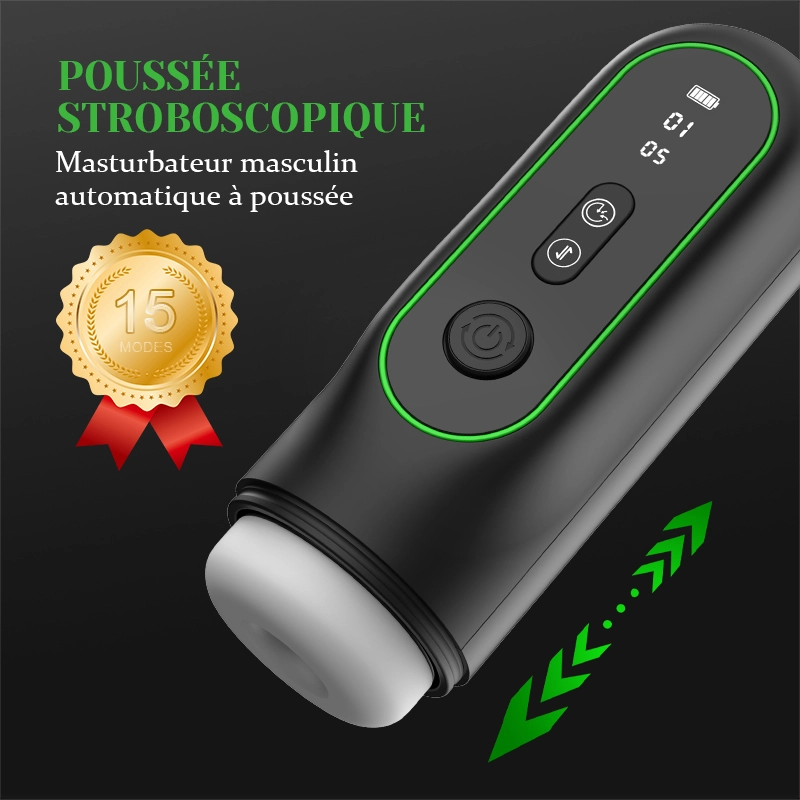 Masturbateur Succion, Va-et-Vient, Vibration, Chauffage et Voix