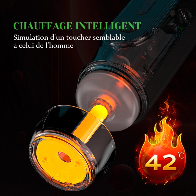Masturbateur Succion, Va-et-Vient, Vibration, Chauffage et Voix