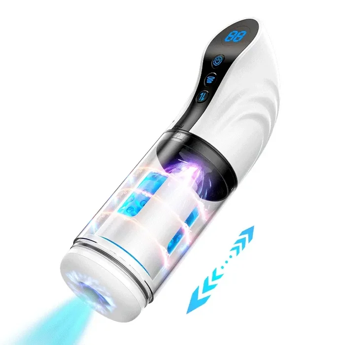 Masturbateur avec 9 Fonctions de Succion, Rotation, Va-et-Vient et Insertion Profonde