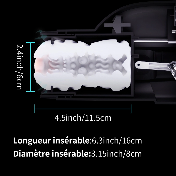 Masturbateur avec 10 Modes de Succion et Va-et-Vient, 5 Vitesses et Chauffage