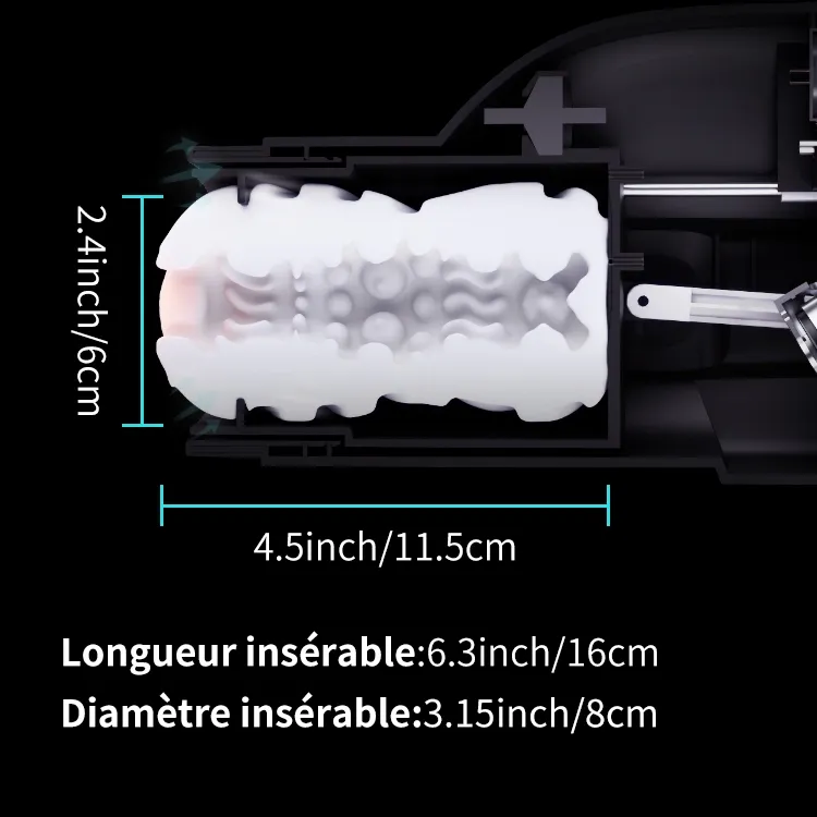 Masturbateur avec 10 Modes de Succion et Va-et-Vient, 5 Vitesses et Chauffage