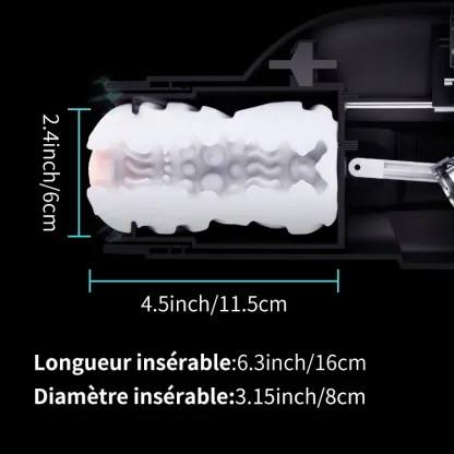 Masturbateur avec 10 Modes de Succion et Va-et-Vient, 5 Vitesses et Chauffage