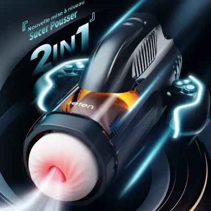 Masturbateur avec 10 Modes de Succion et Va-et-Vient, 5 Vitesses et Chauffage
