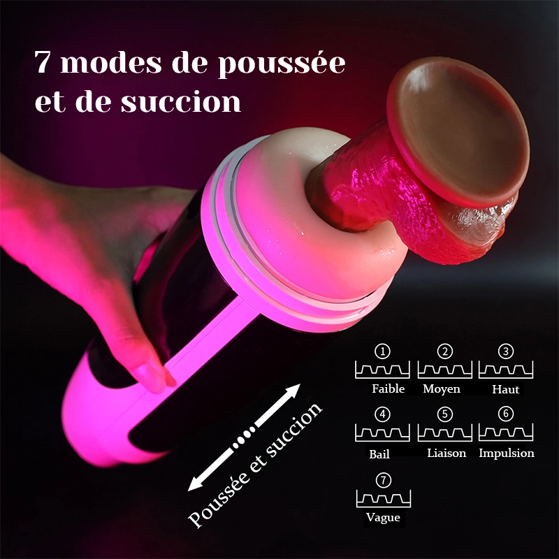 Masturbateur Grande Taille Mains Libres Avec Base Chauffante
