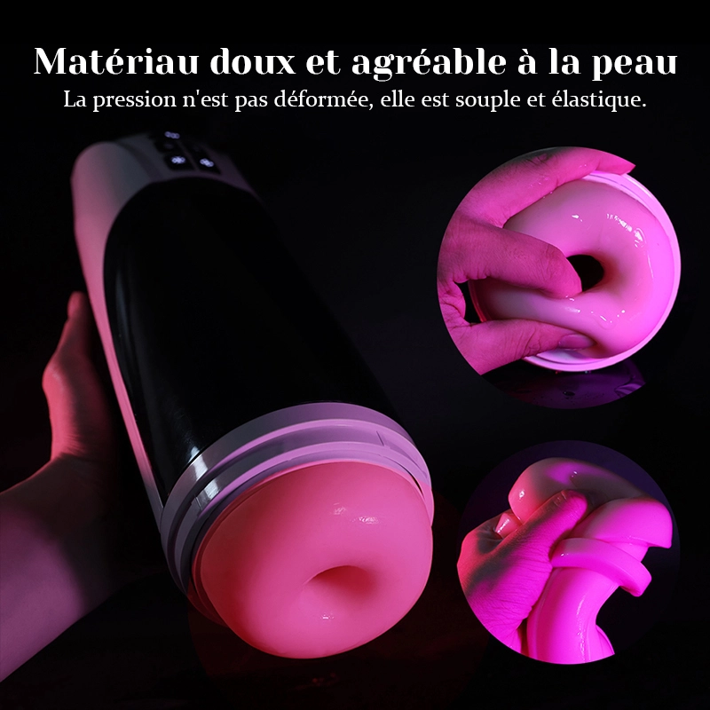 Masturbateur Grande Taille Mains Libres Avec Base Chauffante