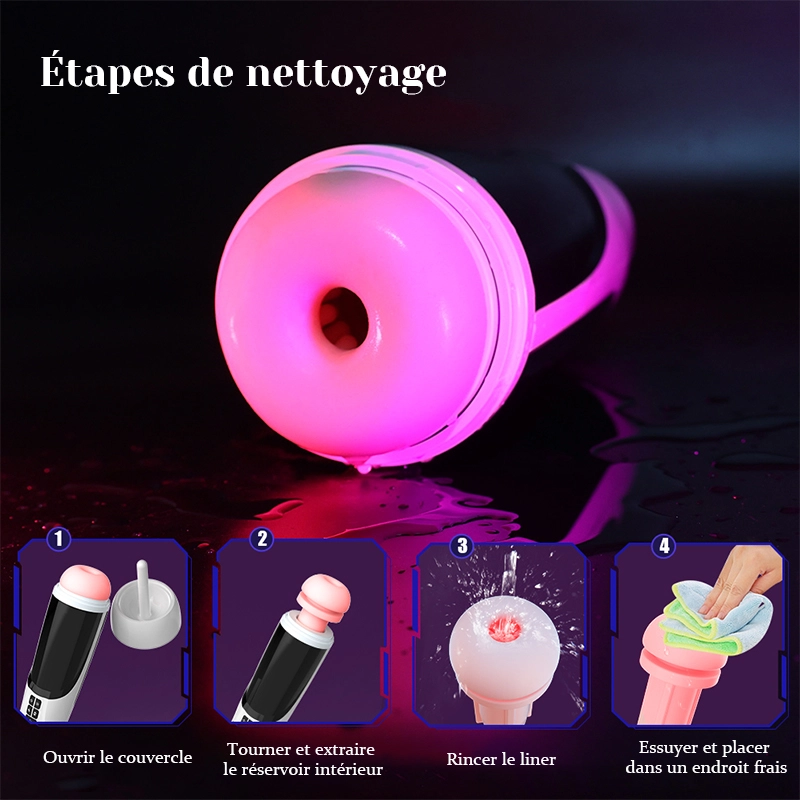 Masturbateur Grande Taille Mains Libres Avec Base Chauffante
