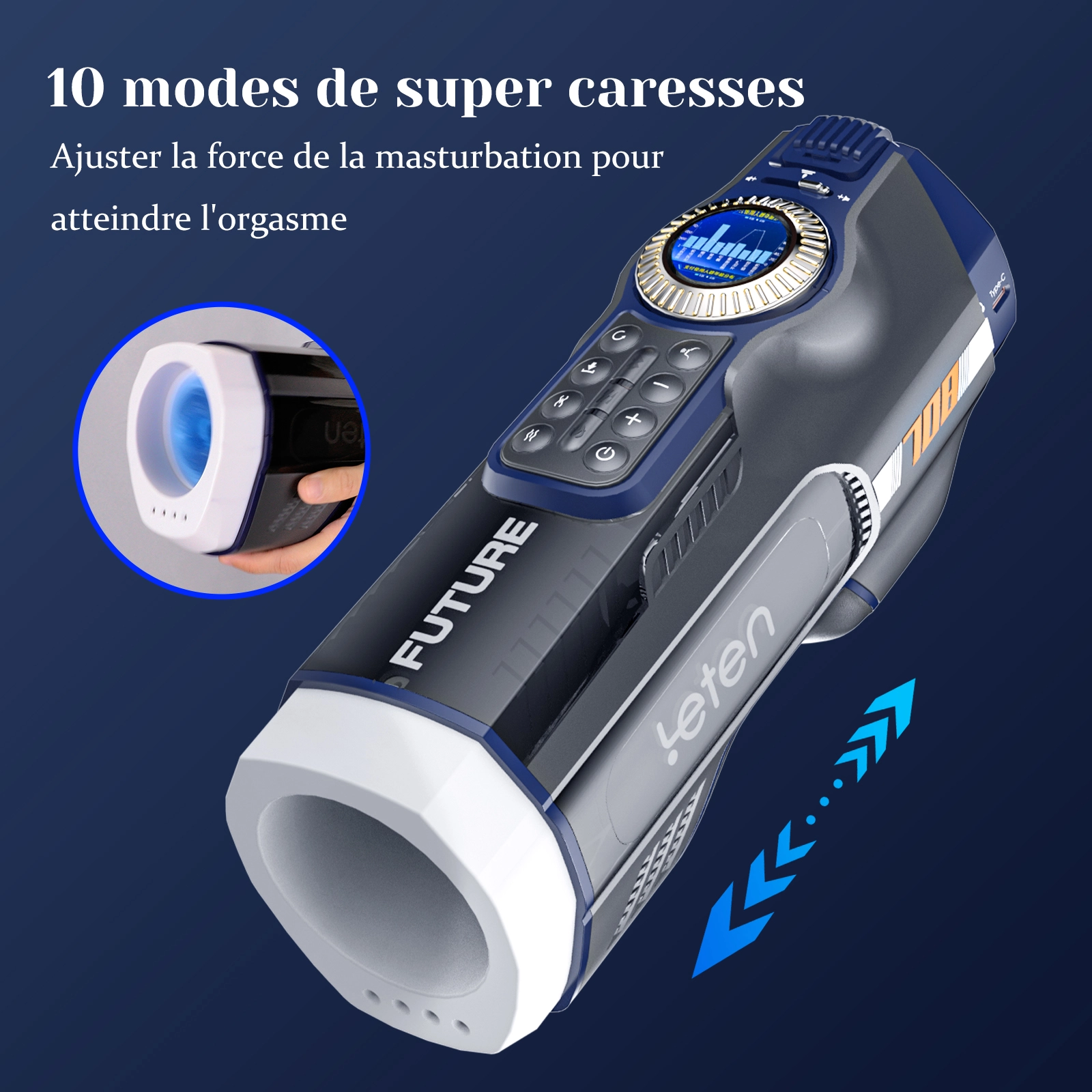 Masturbateur De Luxe Avec 10 Air Bags De Massage Et Base De Séchage Chauffante