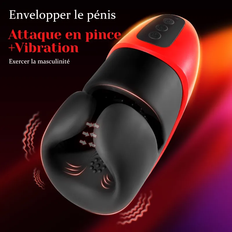 Masturbateur de Glan avec 10 Modes de Clippage et Vibrations