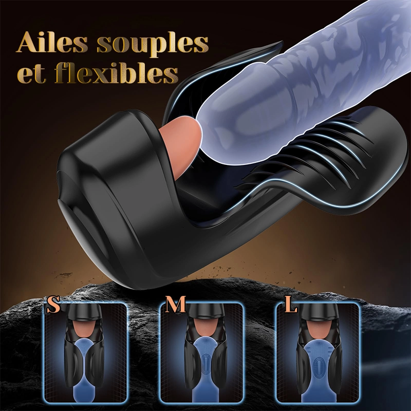 Masturbateur de Gland 10 Modes de Lécher, Tapoter et Vibrer, Masseuse Pénienne