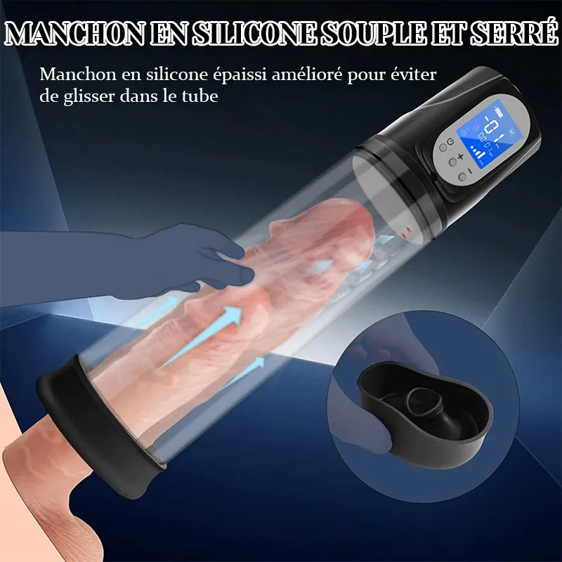 Pompe à Pénis avec Écran LCD et Commande de Pression d'Air Ajustable
