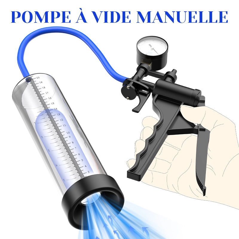 Pompe a Penis Manuelle avec Baromètre et Échelle