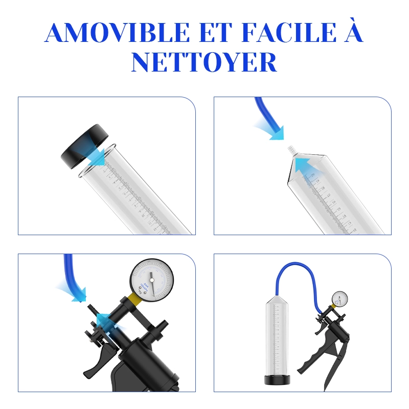 Pompe a Penis Manuelle avec Baromètre et Échelle
