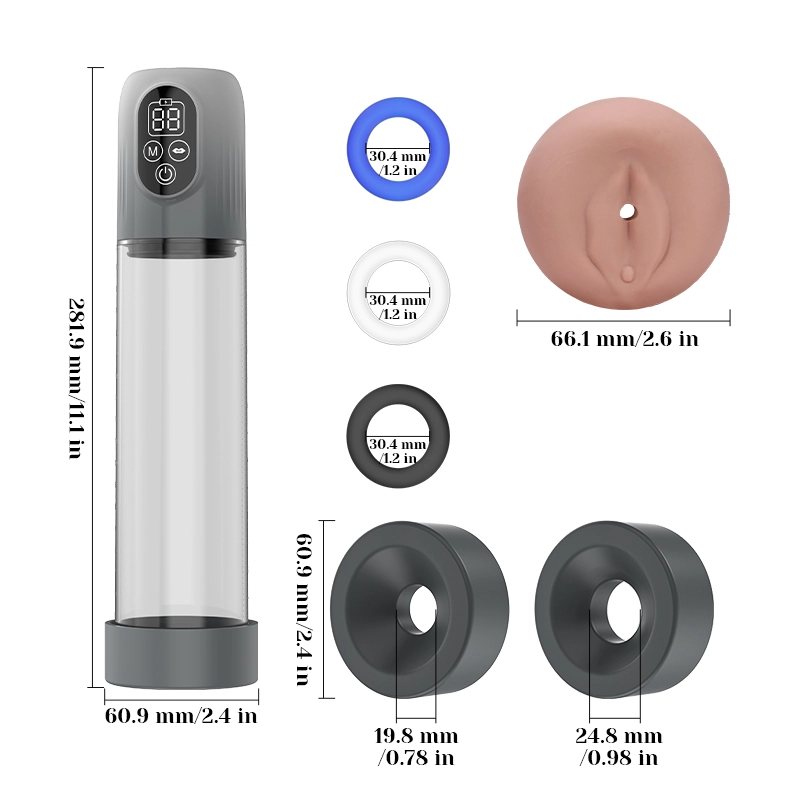 Pompe a Penis Hydraulique à 5 Niveaux de Succion avec Manchon Masturbateur Supplémentaire