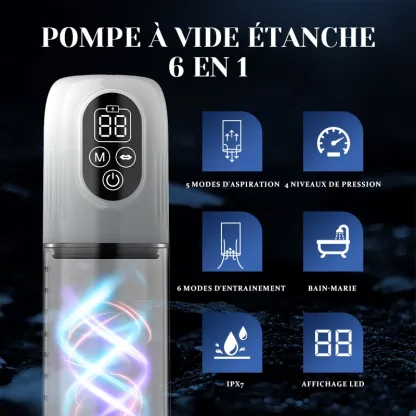 Pompe a Penis Hydraulique à 5 Niveaux de Succion avec Manchon Masturbateur Supplémentaire