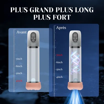 Pompe a Penis Hydraulique à 5 Niveaux de Succion avec Manchon Masturbateur Supplémentaire