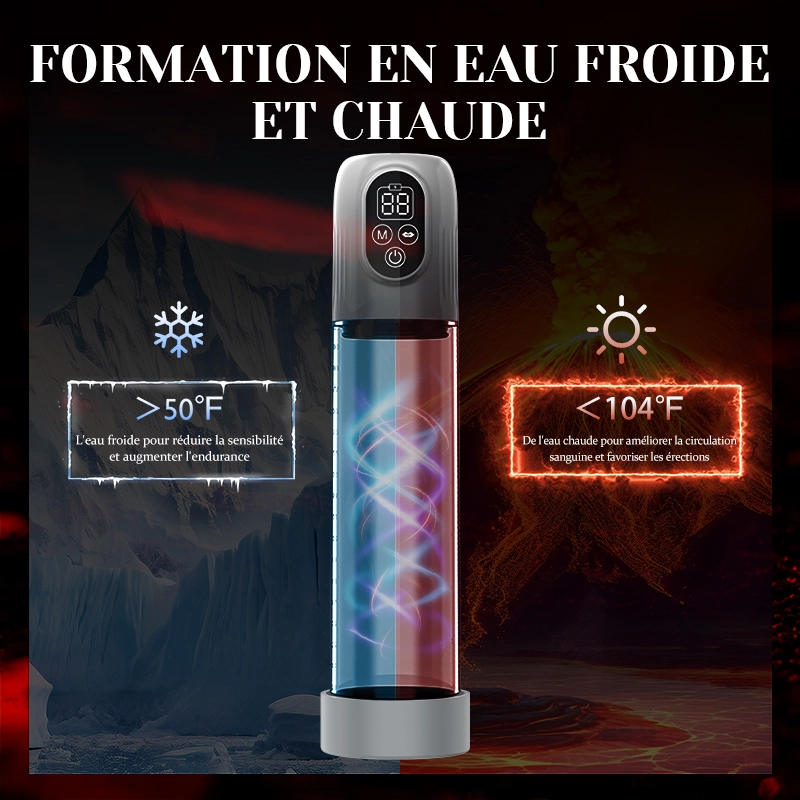 Pompe a Penis Hydraulique à 5 Niveaux de Succion avec Manchon Masturbateur Supplémentaire