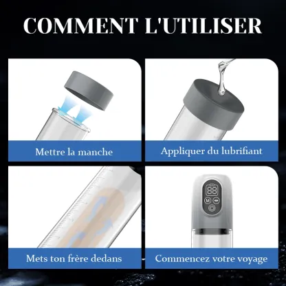 Pompe a Penis Hydraulique à 5 Niveaux de Succion avec Manchon Masturbateur Supplémentaire