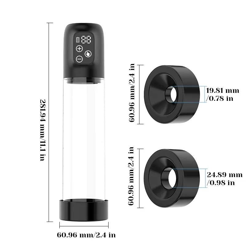 Pompe a Penis Hydraulique avec Affichage Numérique, Facile à Utiliser et à Nettoyer