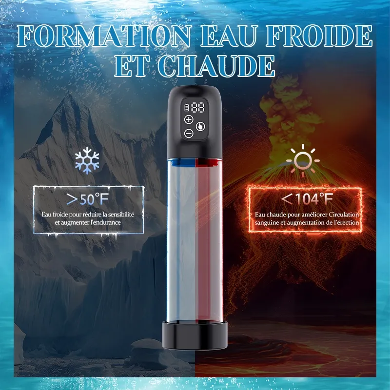 Pompe a Penis Hydraulique avec Affichage Numérique, Facile à Utiliser et à Nettoyer