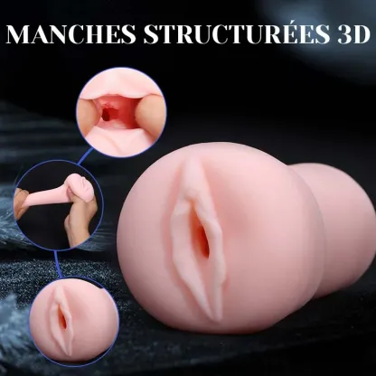 Pompe a Penis avec 6 Niveaux de Succion, Grognements et Manchon Réaliste 3D