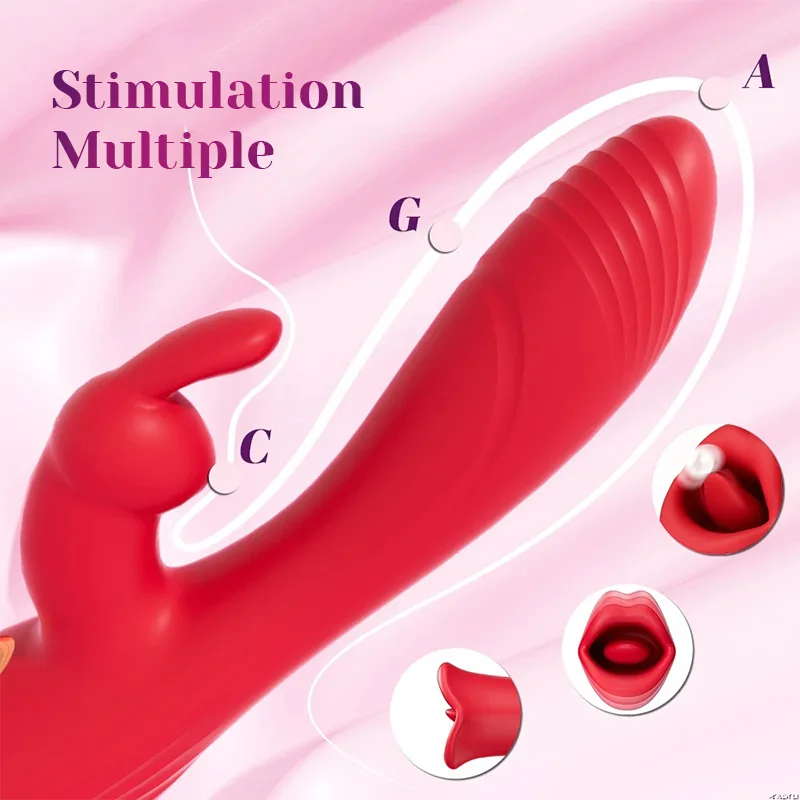 Rabbit Vibrator 3 En 1 Avec 10 Modes De Vibration Et De Mordillage