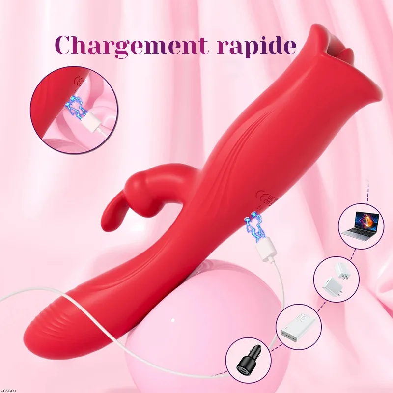 Rabbit Vibrator 3 En 1 Avec 10 Modes De Vibration Et De Mordillage