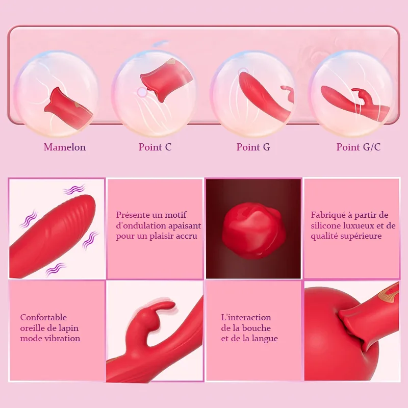 Rabbit Vibrator 3 En 1 Avec 10 Modes De Vibration Et De Mordillage