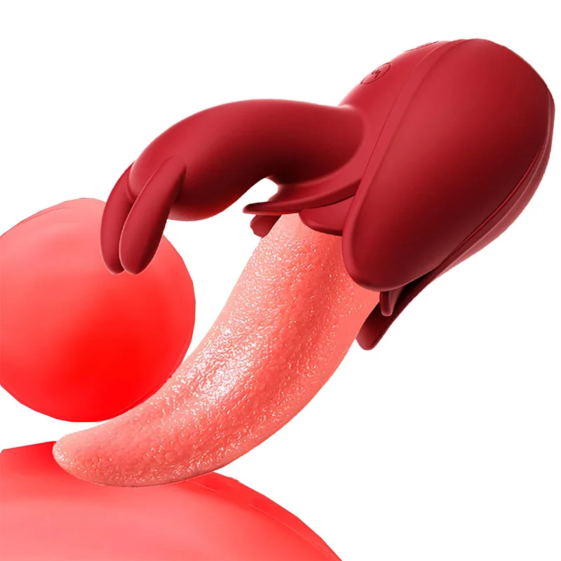 Rabbit Vibrator Silicone Avec Langue Et Modes De Léchage Et De Tapotement