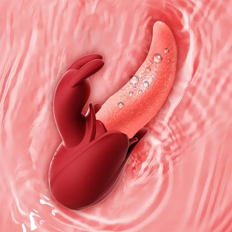 Rabbit Vibrator Silicone Avec Langue Et Modes De Léchage Et De Tapotement