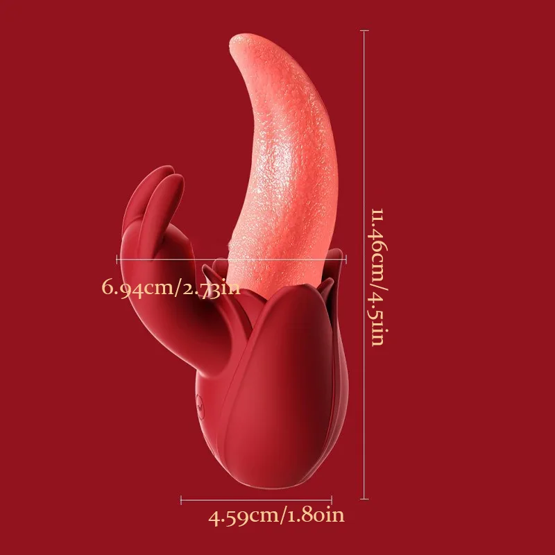 Rabbit Vibrator Silicone Avec Langue Et Modes De Léchage Et De Tapotement