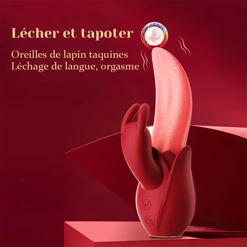 Rabbit Vibrator Silicone Avec Langue Et Modes De Léchage Et De Tapotement