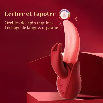 Rabbit Vibrator Silicone Avec Langue Et Modes De Léchage Et De Tapotement