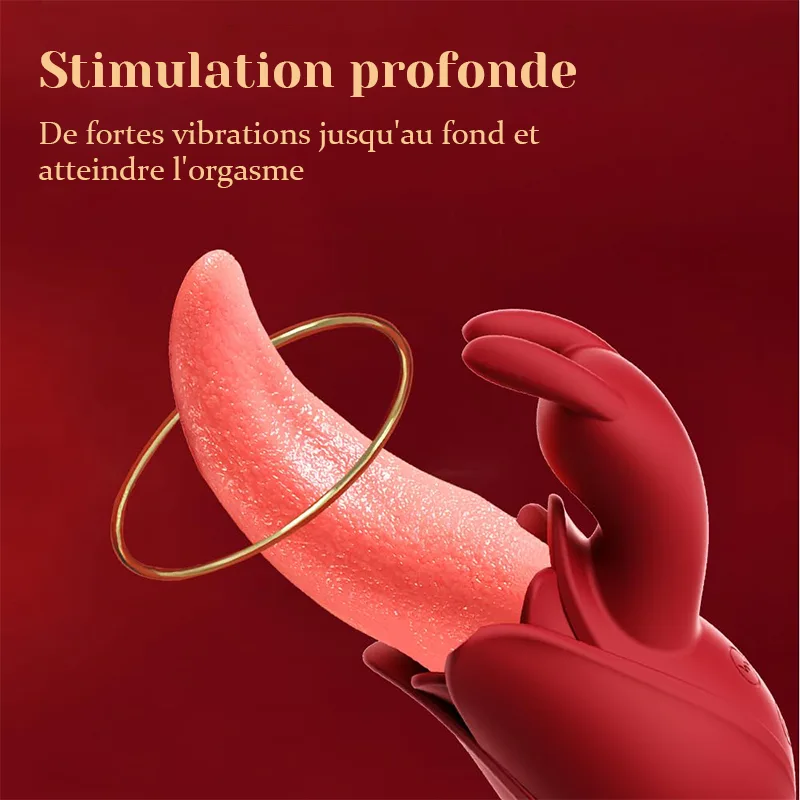 Rabbit Vibrator Silicone Avec Langue Et Modes De Léchage Et De Tapotement