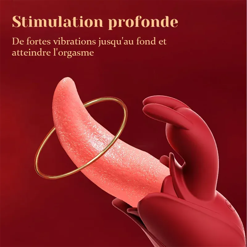 Rabbit Vibrator Silicone Avec Langue Et Modes De Léchage Et De Tapotement