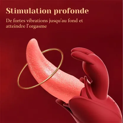 Rabbit Vibrator Silicone Avec Langue Et Modes De Léchage Et De Tapotement