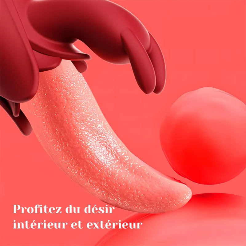 Rabbit Vibrator Silicone Avec Langue Et Modes De Léchage Et De Tapotement
