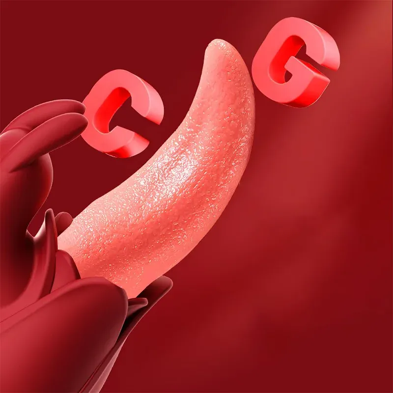 Rabbit Vibrator Silicone Avec Langue Et Modes De Léchage Et De Tapotement