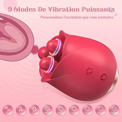 Rose Vibrateur Avec Trois Perles Stimulantes