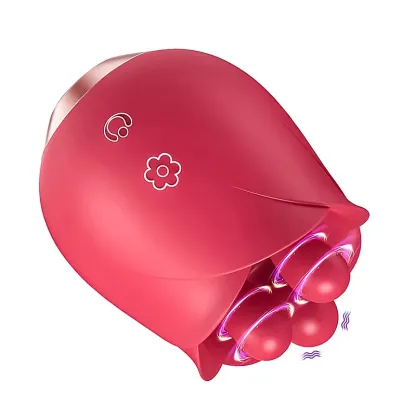Rose Vibrateur Avec Trois Perles Stimulantes