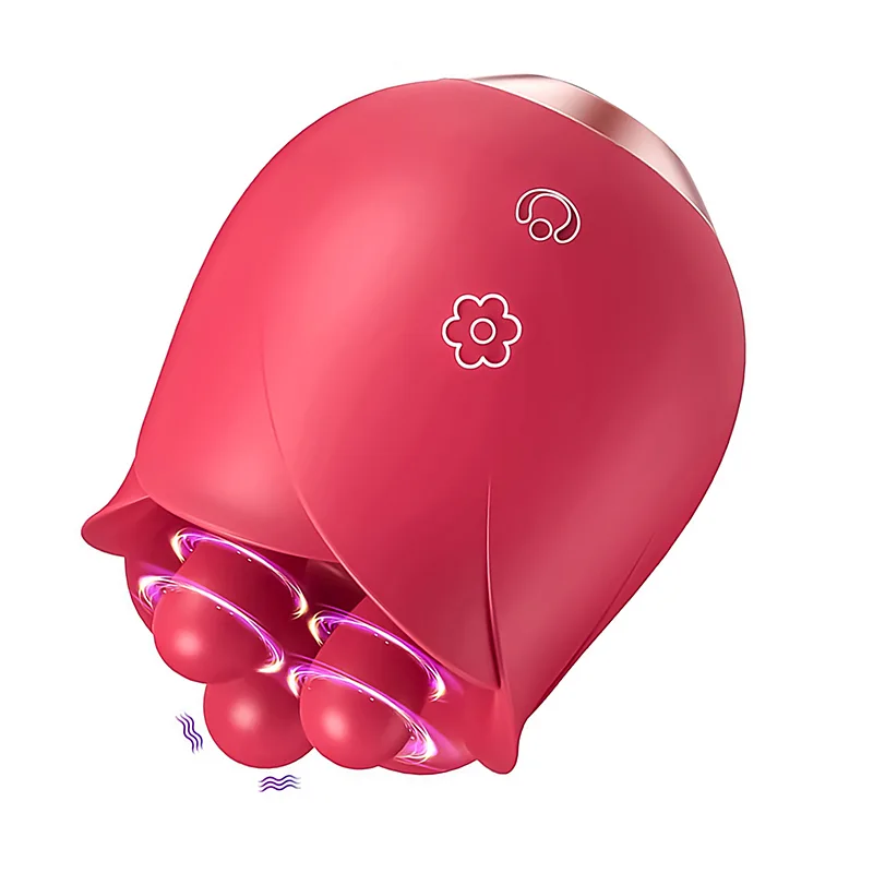 Rose Vibrateur Avec Trois Perles Stimulantes