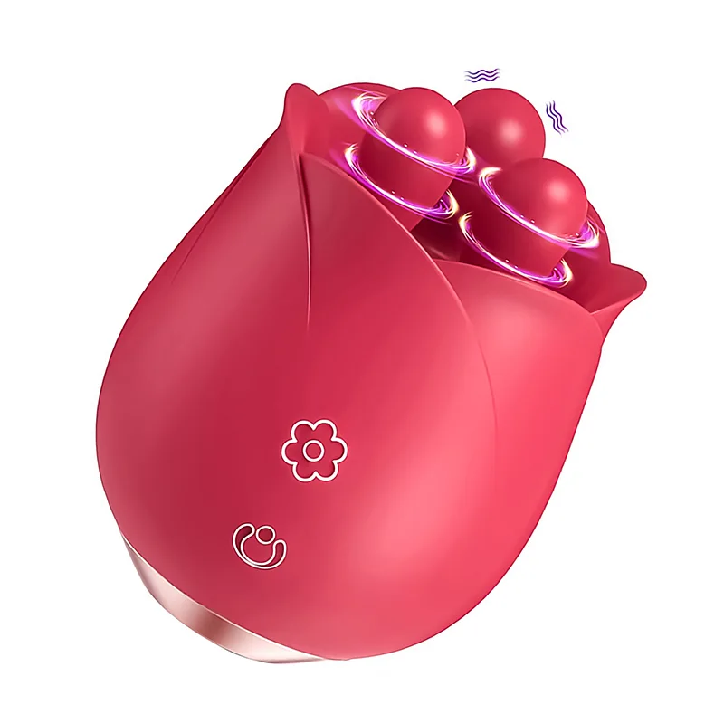 Rose Vibrateur Avec Trois Perles Stimulantes