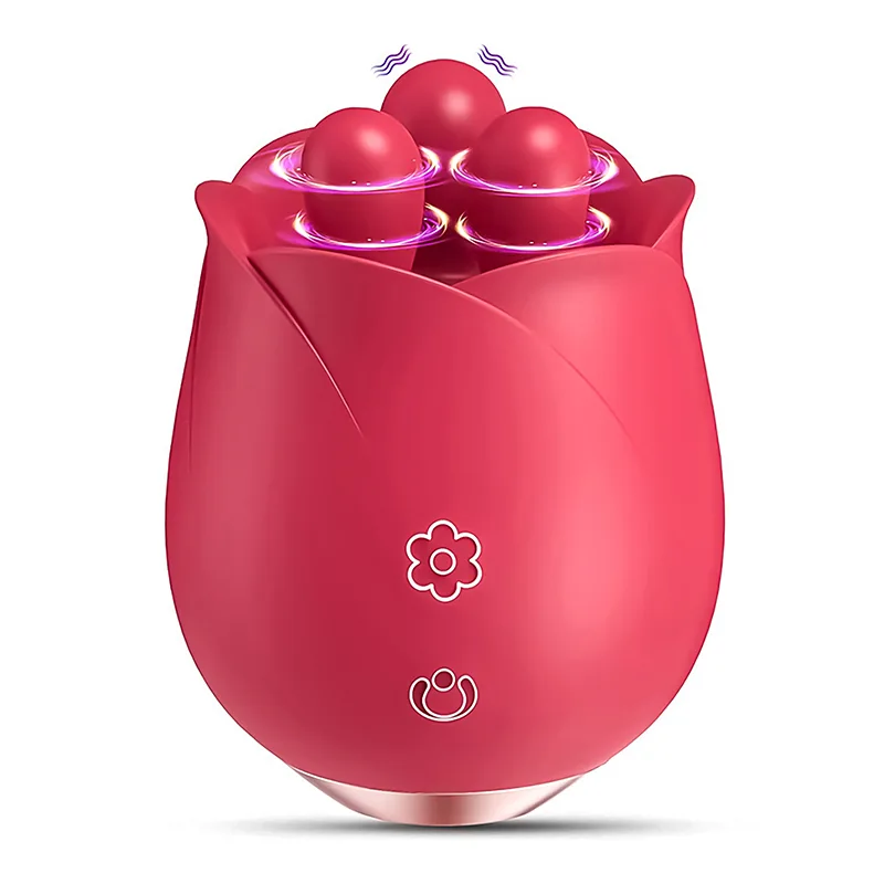 Rose Vibrateur Avec Trois Perles Stimulantes